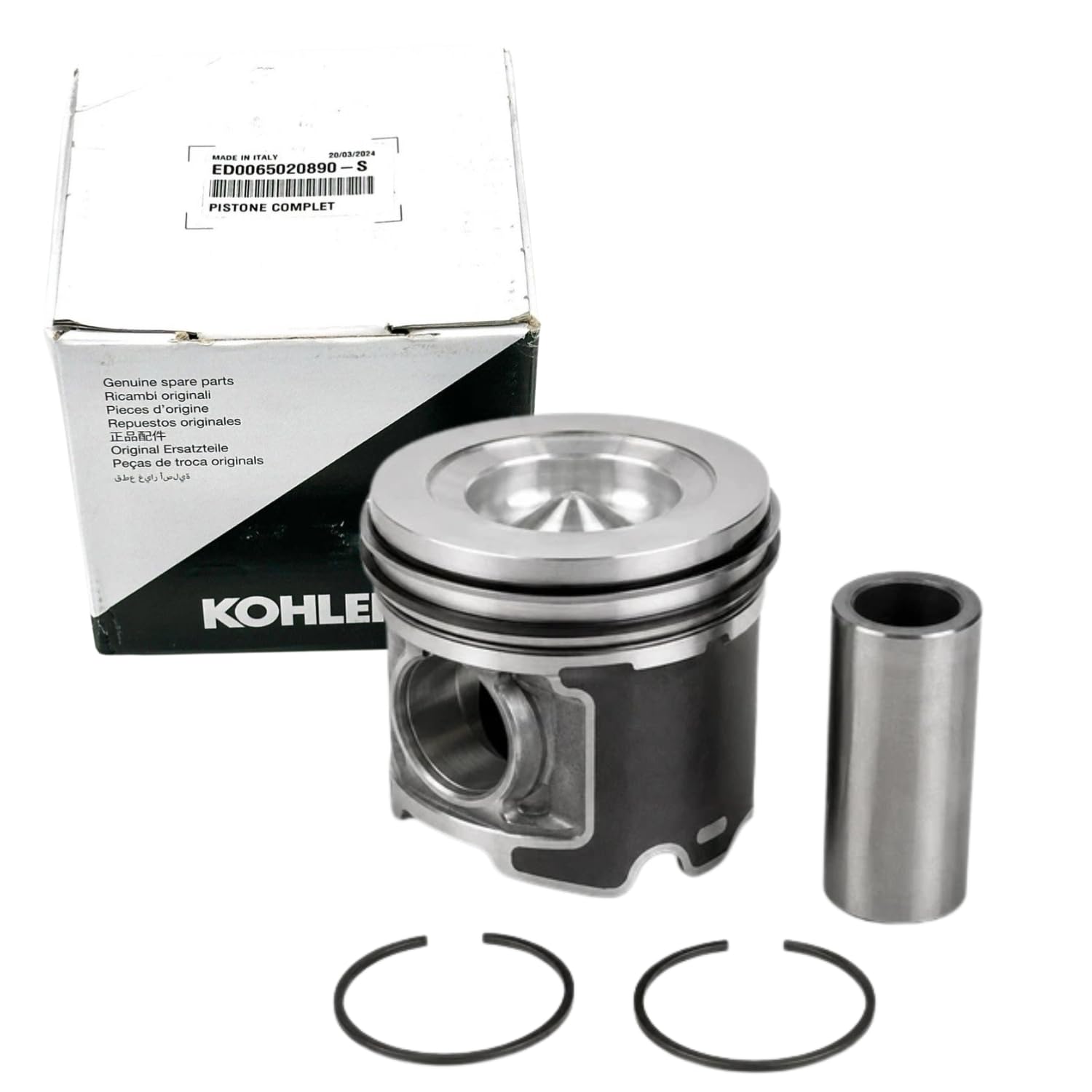 Genuine ED0065020890-S Piston Assy STD with Rings and Piston Pin for Kohler Diesel KDI1903 KDI2504 TCR Engines