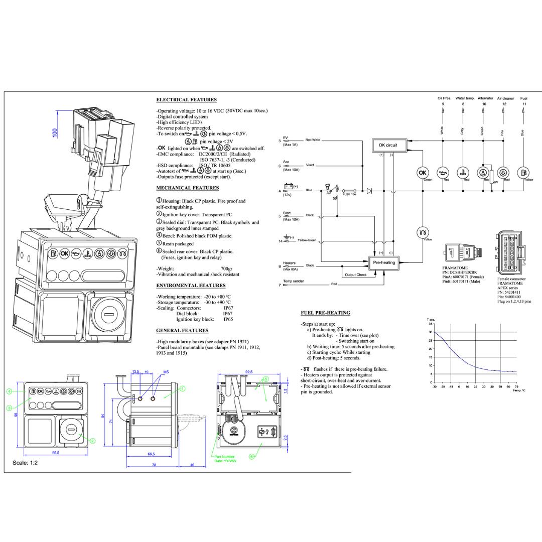 GENUINE OEM KOHLER PART # ED0072454990-S; CONTROL PANEL