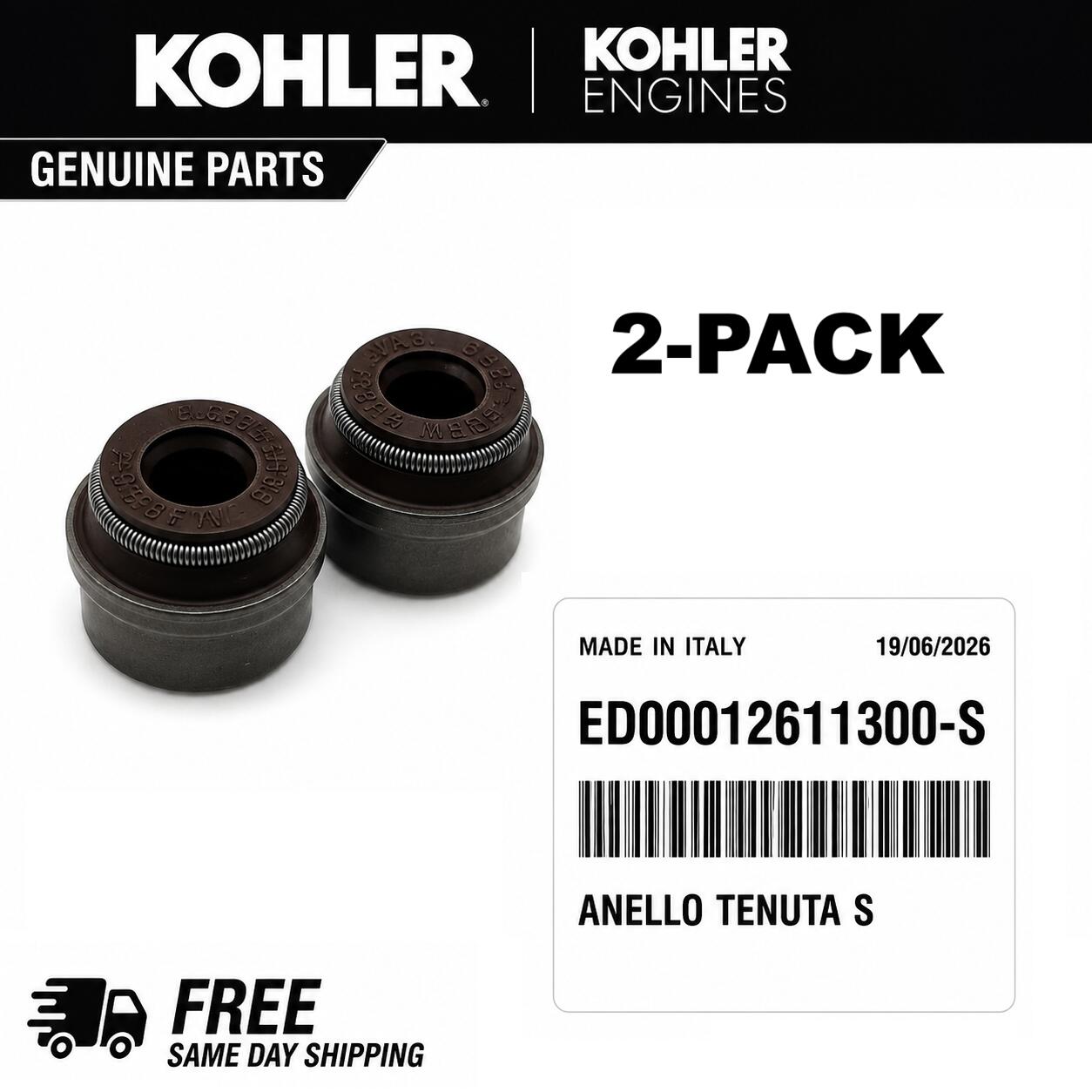 2-PACK Genuine OEM Kohler VALVE SEAL RING Part# ED0012611300-S NEW