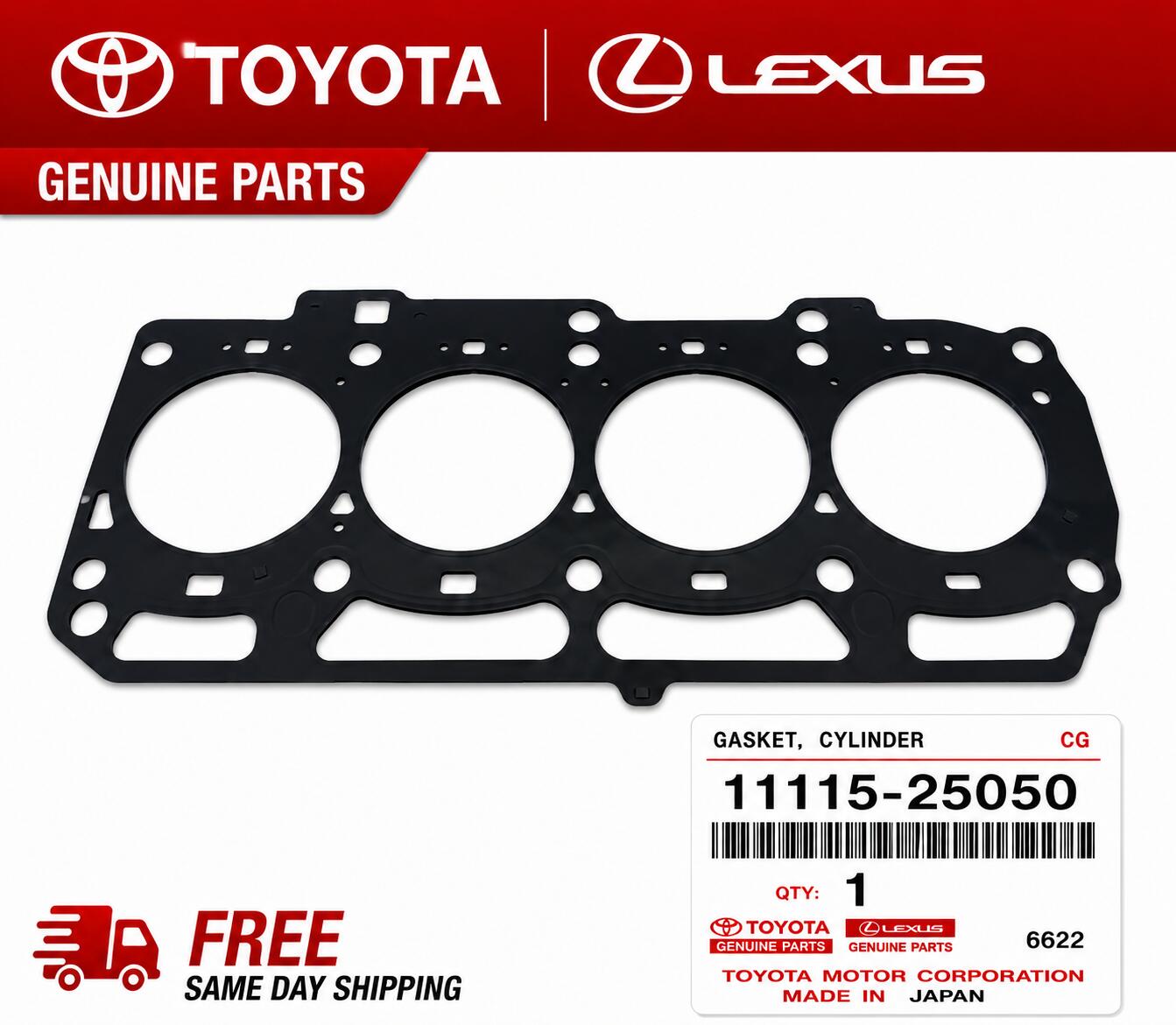 TOYOTA OEM GENUINE 11115-25050 GASKET, CYLINDER HEAD 1111525050 NEW