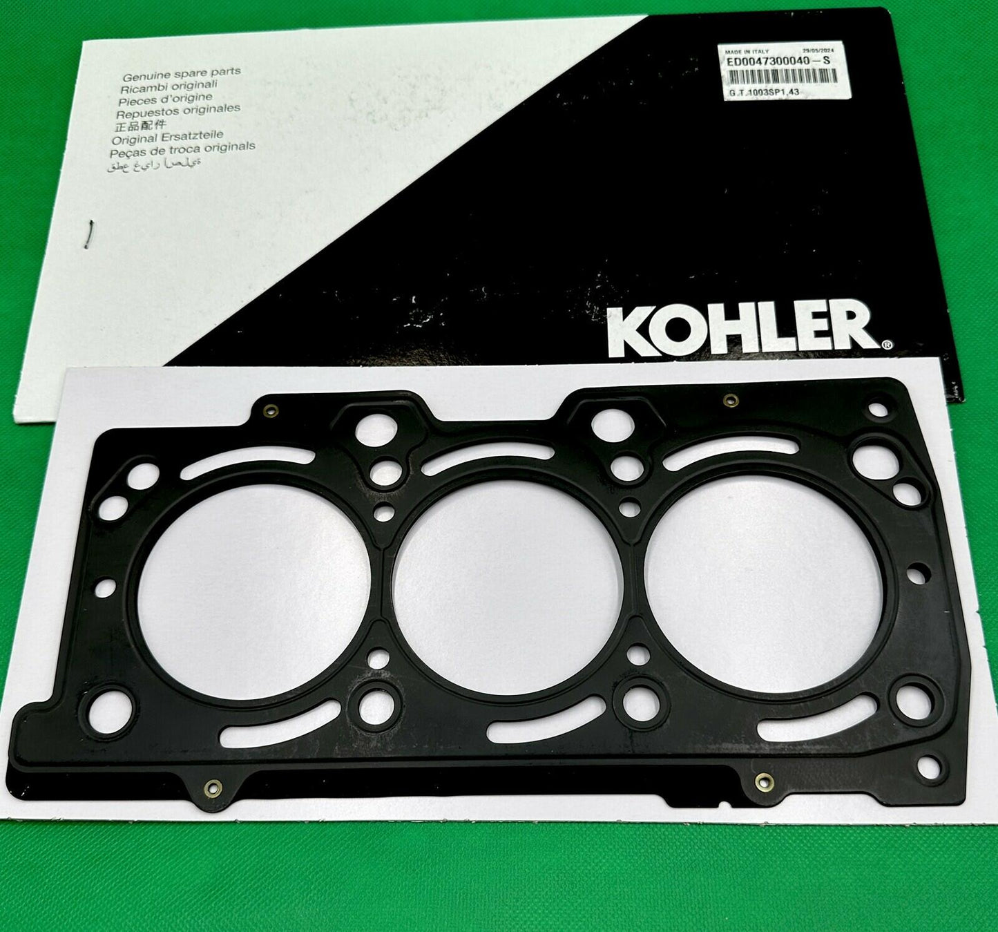 Genuine Kohler Diesel Head Gasket 1003 Thick 1.43 Met ED0047300040-S