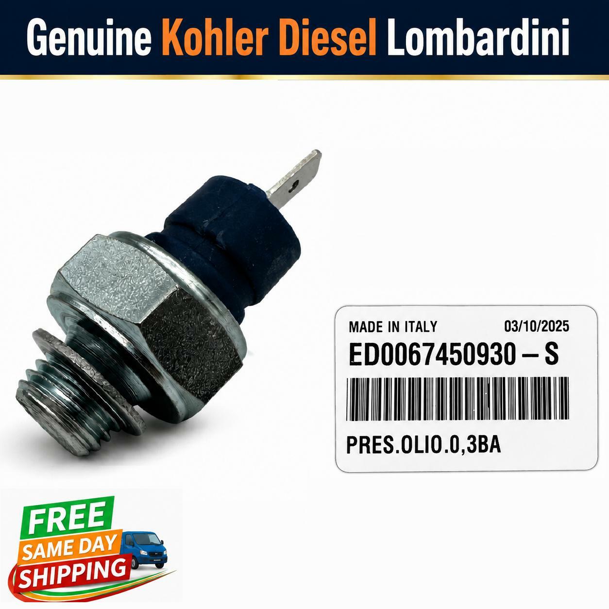 Genuine Kohler Diesel Lombardini P. SWITCH # ED0067450930-S 6745.093