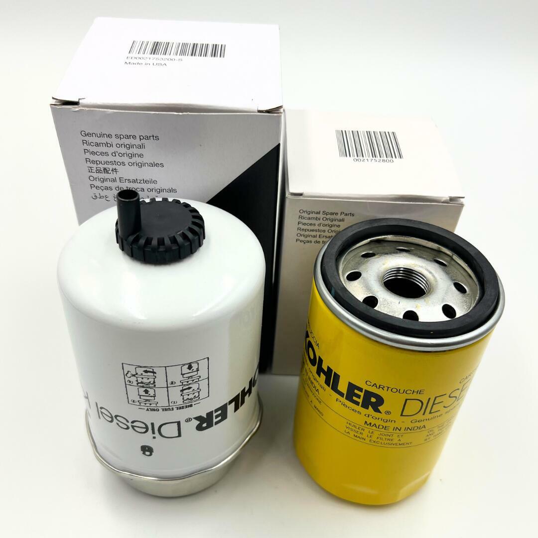 KOHLER Fuel filter Element Diesel ED0021753200-S & Oil Filter ED0021752800-S