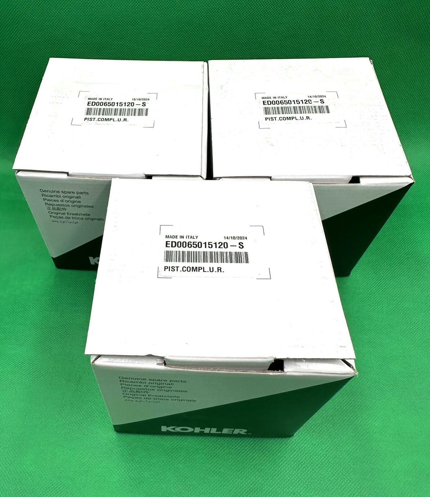 3PK Genuine Kohler Diesel Lombardini PISTON w Rings, Pin STD # ED0065015120-S